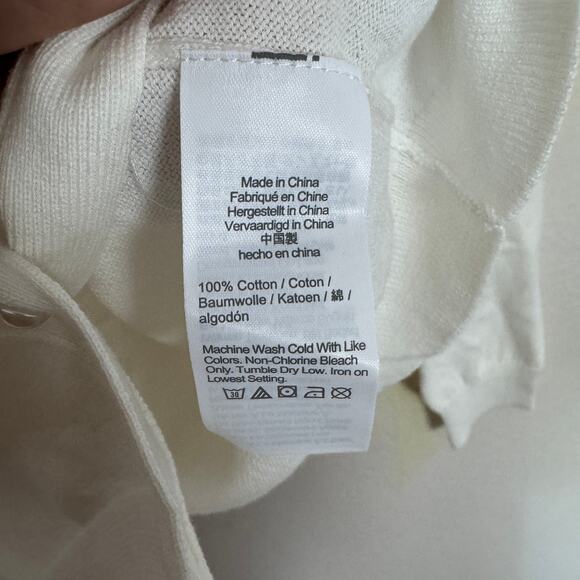 Crewcuts By J.Crew Pearl Button Casey Cardigan Girls XL Cream Crew Neck Sweater - Picture 5 of 6